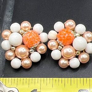 Vintage 1950’s Japan Cluster Bead Earrings